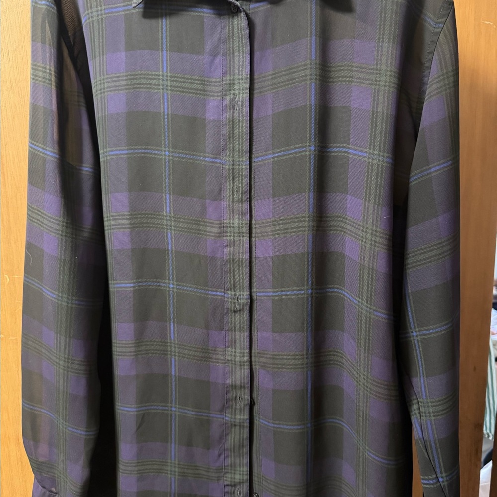 Ralph Lauren Purple and Black Plaid Button-Down Shirt